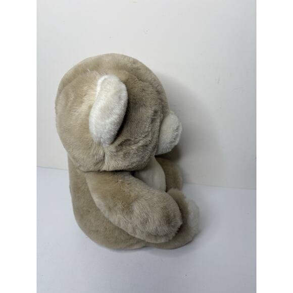 Vintage Yangjee Teddy Bear Plush Beige Tan 14 Inch White Paws Ears Snot - Picture 5 of 10